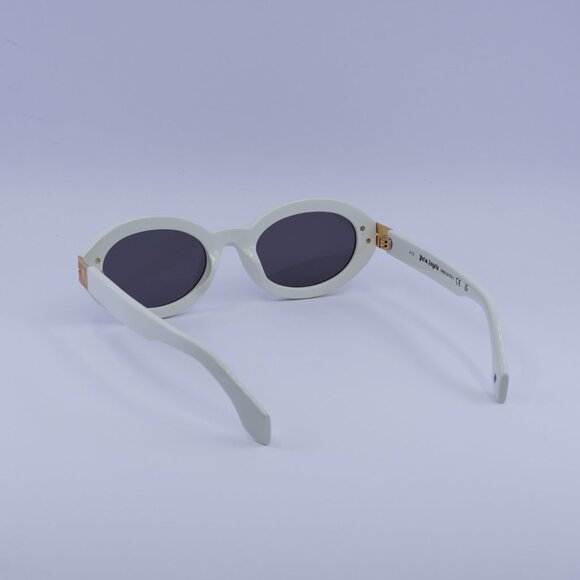 Palm Angels PERI094 HARMONY 0107 Sunglasses White Oval Frame, Grey Lenses main image 8